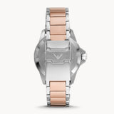Buy Shop Emporio Armani Diver Quartz Brown Dial Two Tone Steel Strap Watch For Men - AR11340 USA Online