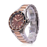 Buy Shop Emporio Armani Diver Quartz Brown Dial Two Tone Steel Strap Watch For Men - AR11340 USA Online
