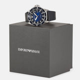 Buy Shop Emporio Armani Diver Three-Hand Quartz Blue Dial Blue Leather Strap Watch For Men - AR11516 USA Online
