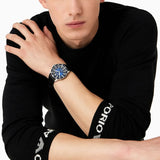 Buy Shop Emporio Armani Diver Three-Hand Quartz Blue Dial Blue Leather Strap Watch For Men - AR11516 USA Online