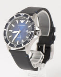 Buy Shop Emporio Armani Diver Three-Hand Quartz Blue Dial Blue Leather Strap Watch For Men - AR11516 USA Online