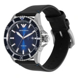 Buy Shop Emporio Armani Diver Three-Hand Quartz Blue Dial Blue Leather Strap Watch For Men - AR11516 USA Online