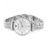 Buy Shop Emporio Armani Gianni T Bar White Crystal Pave Dial Silver Stainless Steel Strap Watch For Women - AR1925 USA Online