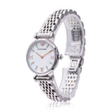 Buy Shop Emporio Armani Donna Mother of Pearl Dial Silver Steel Strap Watch For Women - AR11204 USA Online