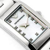 Buy Shop Emporio Armani Donna Mother Of Pearl White Dial Silver Steel Strap Watch for Women - AR3167 USA Online