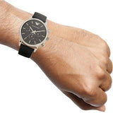 Buy Shop Emporio Armani Dress Analog Black Dial Black Leather Strap Watch For Men - AR8029 USA Online