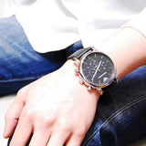 Buy Shop Emporio Armani Dress Analog Black Dial Black Leather Strap Watch For Men - AR8029 USA Online
