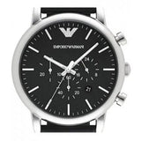 Buy Shop Emporio Armani Dress Analog Black Dial Black Leather Strap Watch For Men - AR8029 USA Online