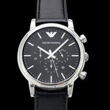 Buy Shop Emporio Armani Dress Analog Black Dial Black Leather Strap Watch For Men - AR8029 USA Online