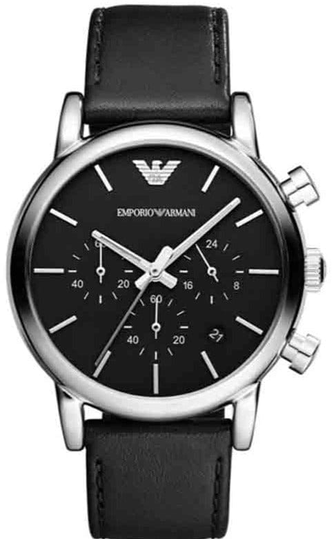 Buy Shop Emporio Armani Dress Analog Black Dial Black Leather Strap Watch For Men - AR8029 USA Online