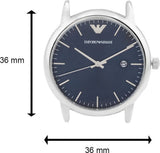Buy Shop Emporio Armani Dress Analog Blue Dial Silver Steel Strap Watch For Men - AR8033 USA Online