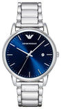 Buy Shop Emporio Armani Dress Analog Blue Dial Silver Steel Strap Watch For Men - AR8033 USA Online