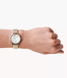 Buy Shop Emporio Armani Dress Analog Mother of Pearl Dial Gold Steel Strap Watch For Women - AR11007 USA Online