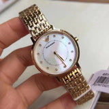 Buy Shop Emporio Armani Dress Analog Mother of Pearl Dial Gold Steel Strap Watch For Women - AR11007 USA Online
