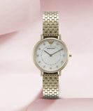 Buy Shop Emporio Armani Dress Analog Mother of Pearl Dial Gold Steel Strap Watch For Women - AR11007 USA Online