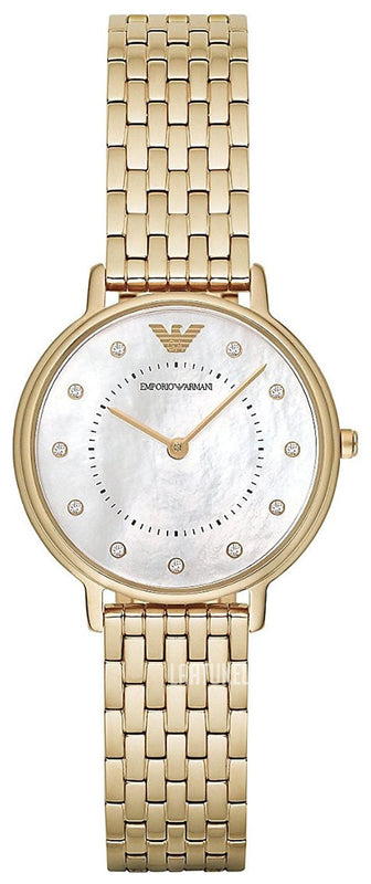 Buy Shop Emporio Armani Dress Analog Mother of Pearl Dial Gold Steel Strap Watch For Women - AR11007 USA Online