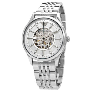 Buy Shop Emporio Armani Meccanico Skeleton Silver Dial Silver Steel Strap Watch For Men - AR1945 USA Online