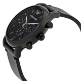 Buy Shop Emporio Armani Dress Chronograph Black Dial Black Leather Strap Watch For Men - AR1918 USA Online