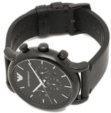 Buy Shop Emporio Armani Dress Chronograph Black Dial Black Leather Strap Watch For Men - AR1918 USA Online