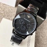 Buy Shop Emporio Armani Dress Chronograph Quartz Black Dial Black Stainless Steel Strap Watch For Men - AR2485 USA Online