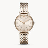 Buy Shop Emporio Armani Dress Quartz Rose Gold Dial Rose Gold Steel Strap Watch For Women - AR11062 USA Online