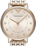 Buy Shop Emporio Armani Dress Quartz Rose Gold Dial Rose Gold Steel Strap Watch For Women - AR11062 USA Online