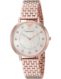 Buy Shop Emporio Armani Dress Quartz Rose Gold Dial Rose Gold Steel Strap Watch For Women - AR11062 USA Online