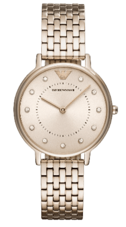 Buy Shop Emporio Armani Dress Quartz Rose Gold Dial Rose Gold Steel Strap Watch For Women - AR11062 USA Online