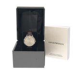 Buy Shop Emporio Armani Dress Quartz Silver Dial Brown Leather Strap Watch For Women - AR11063 USA Online
