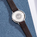 Buy Shop Emporio Armani Dress Quartz Silver Dial Brown Leather Strap Watch For Women - AR11063 USA Online