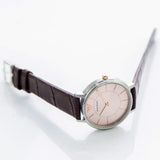 Buy Shop Emporio Armani Dress Quartz Silver Dial Brown Leather Strap Watch For Women - AR11063 USA Online