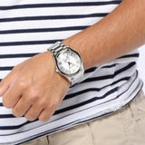 Buy Shop Emporio Armani Dress Quartz Silver Dial Silver Steel Strap Watch For Men - AR11084 USA Online