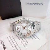 Emporio Armani Dress Quartz Silver Dial Silver Steel Strap Watch For Men - AR11084