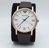 Buy Shop Emporio Armani Dress Quartz White Dial Brown Leather Strap Watch For Men - AR11011 USA Online