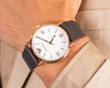 Buy Shop Emporio Armani Dress Quartz White Dial Brown Leather Strap Watch For Men - AR11011 USA Online