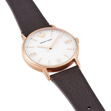 Buy Shop Emporio Armani Dress Quartz White Dial Brown Leather Strap Watch For Men - AR11011 USA Online