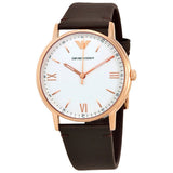 Buy Shop Emporio Armani Dress Quartz White Dial Brown Leather Strap Watch For Men - AR11011 USA Online
