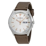 Buy Shop Emporio Armani Dress Quartz White Dial Brown Leather Strap Watch For Men - AR1999 USA Online