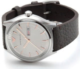 Buy Shop Emporio Armani Dress Quartz White Dial Brown Leather Strap Watch For Men - AR1999 USA Online