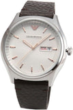 Buy Shop Emporio Armani Dress Quartz White Dial Brown Leather Strap Watch For Men - AR1999 USA Online