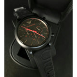 Buy Shop Emporio Armani Luigi Chronograph Black Dial Black Rubber Strap Watch For Men - AR11024 USA Online