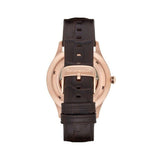 Buy Shop Emporio Armani Epoca White Skeletal Dial Black Leather Strap Watch For Men - AR2073 USA Online