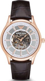 Buy Shop Emporio Armani Epoca White Skeletal Dial Black Leather Strap Watch For Men - AR2073 USA Online