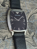 Buy Shop Emporio Armani Epsilon Quartz Black Dial Black Leather Strap Watch For Men - AR2490 USA Online