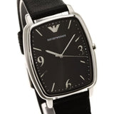 Buy Shop Emporio Armani Epsilon Quartz Black Dial Black Leather Strap Watch For Men - AR2490 USA Online