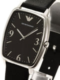 Buy Shop Emporio Armani Epsilon Quartz Black Dial Black Leather Strap Watch For Men - AR2490 USA Online