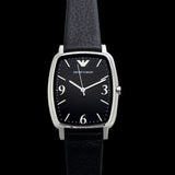 Buy Shop Emporio Armani Epsilon Quartz Black Dial Black Leather Strap Watch For Men - AR2490 USA Online