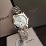 Buy Shop Emporio Armani Federica Mother of Pearl Dial Silver Steel Strap Watch For Women - AR11557 USA Online