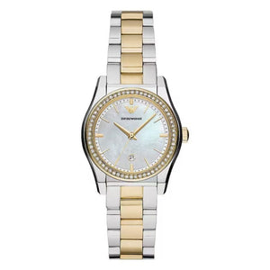 Buy Shop Emporio Armani Federica Mother of Pearl Dial Two Tone Steel Strap Watch for Women - AR11559 USA Online