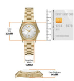 Buy Shop Emporio Armani Federica Mother of Pearl White Dial Gold Steel Strap Watch for Women - AR11657 USA Online